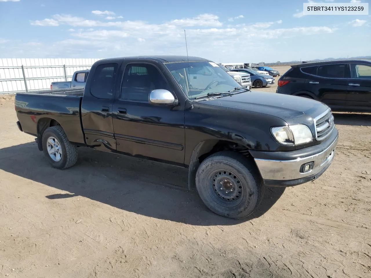 2000 Toyota Tundra Access Cab VIN: 5TBRT3411YS123259 Lot: 69144274