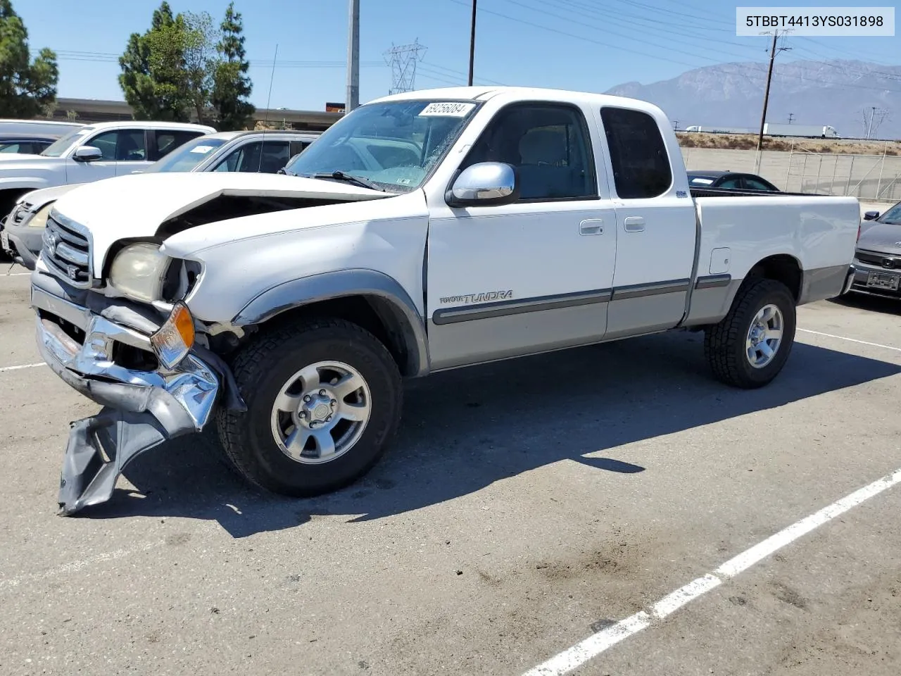 2000 Toyota Tundra Access Cab VIN: 5TBBT4413YS031898 Lot: 69256084