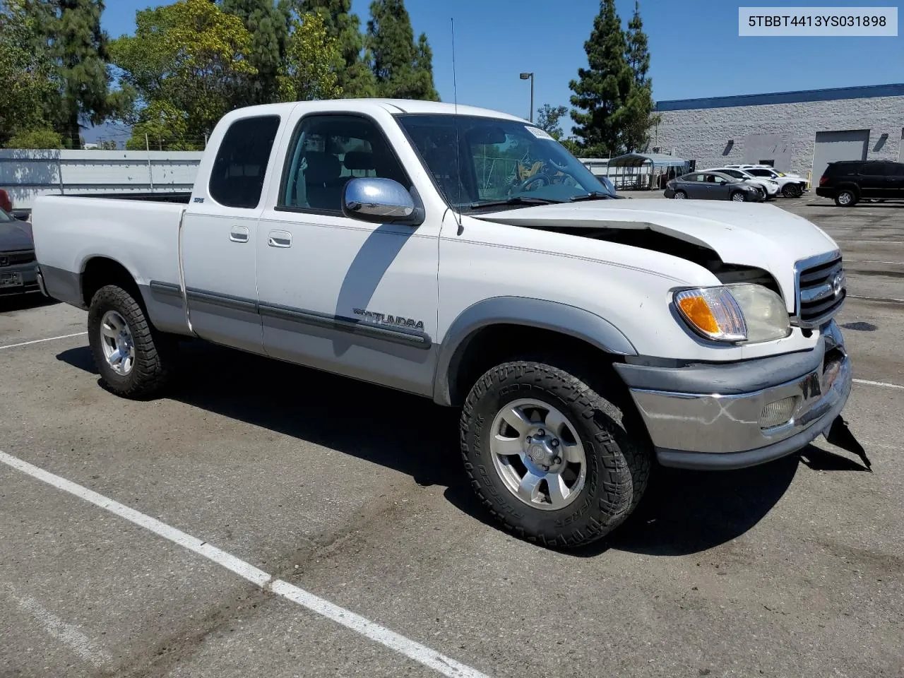 2000 Toyota Tundra Access Cab VIN: 5TBBT4413YS031898 Lot: 69256084