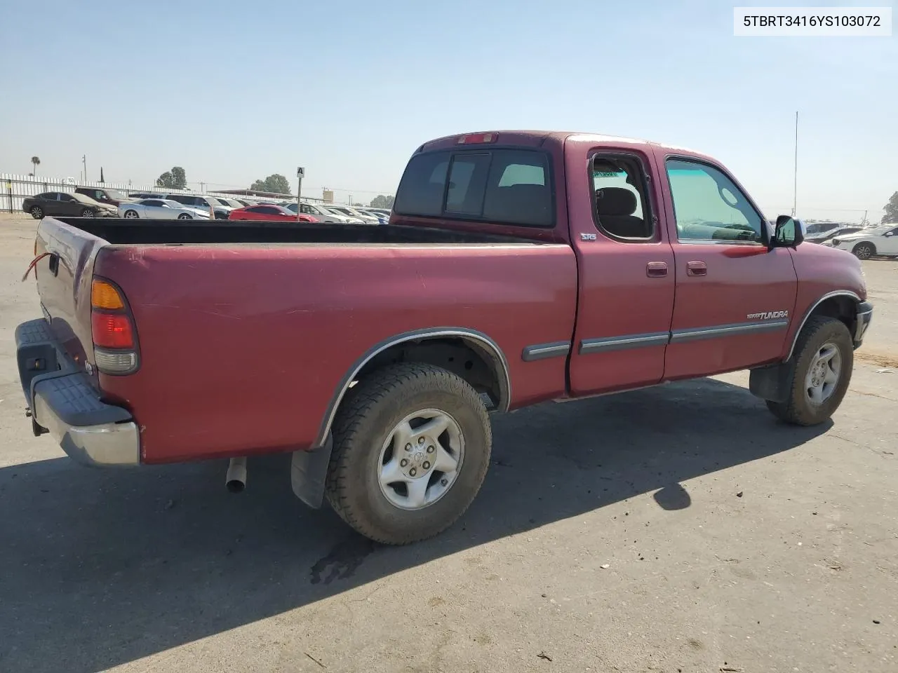 2000 Toyota Tundra Access Cab VIN: 5TBRT3416YS103072 Lot: 69274894