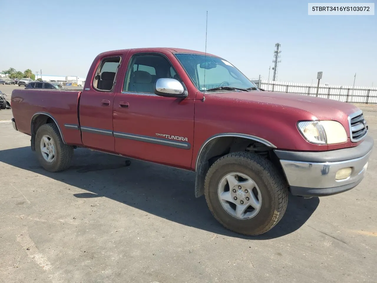 2000 Toyota Tundra Access Cab VIN: 5TBRT3416YS103072 Lot: 69274894