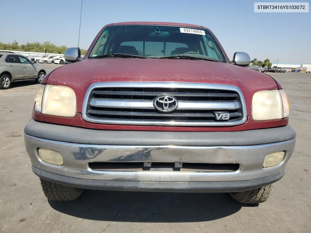 2000 Toyota Tundra Access Cab VIN: 5TBRT3416YS103072 Lot: 69274894