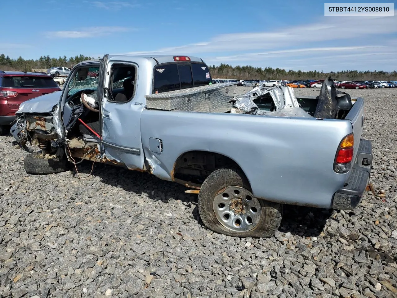 2000 Toyota Tundra Access Cab VIN: 5TBBT4412YS008810 Lot: 69468884