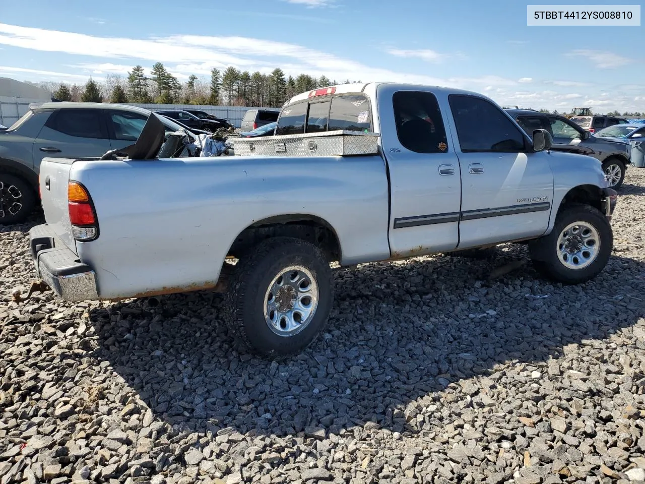 2000 Toyota Tundra Access Cab VIN: 5TBBT4412YS008810 Lot: 69468884