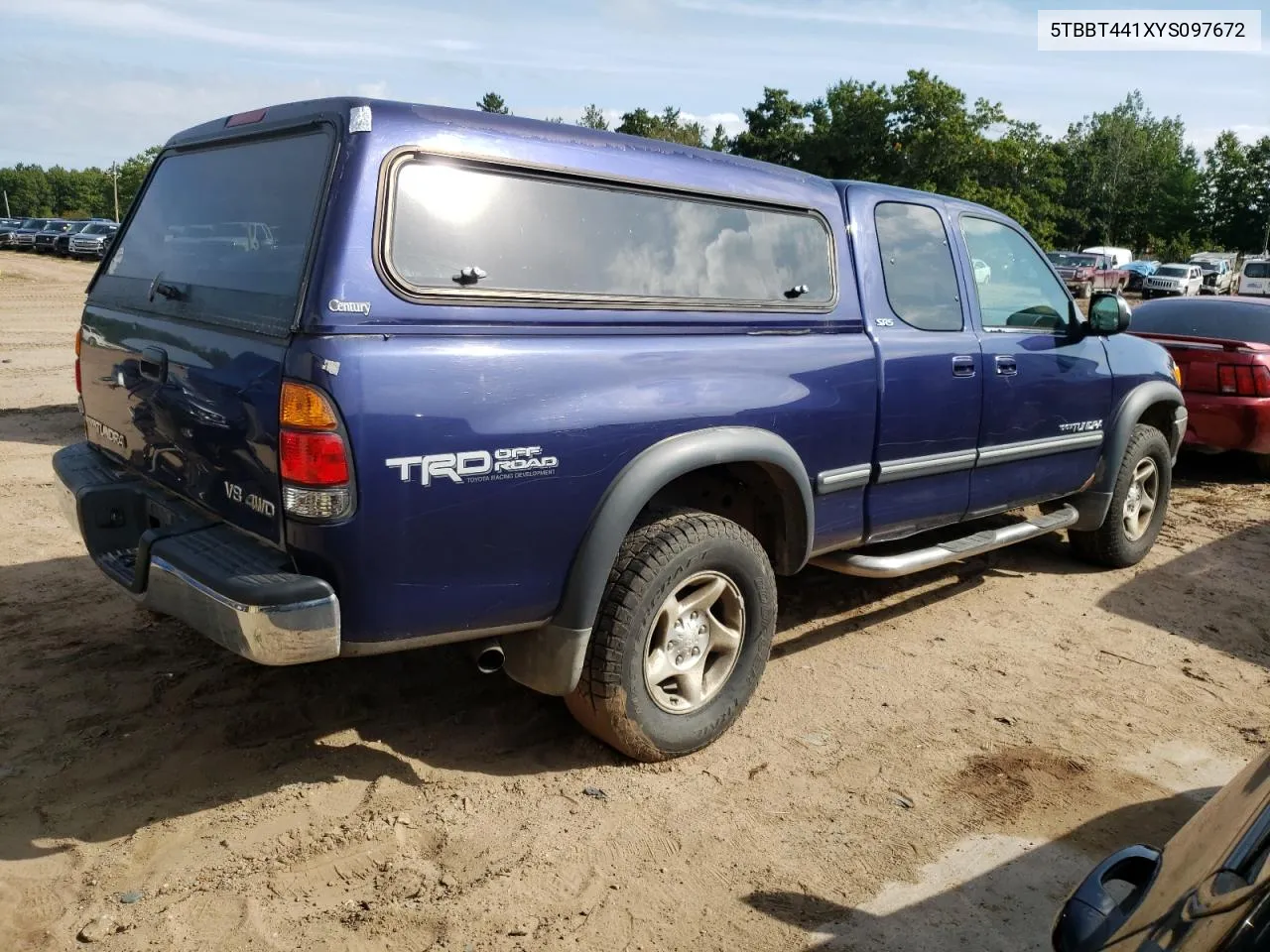 2000 Toyota Tundra Access Cab VIN: 5TBBT441XYS097672 Lot: 70486634