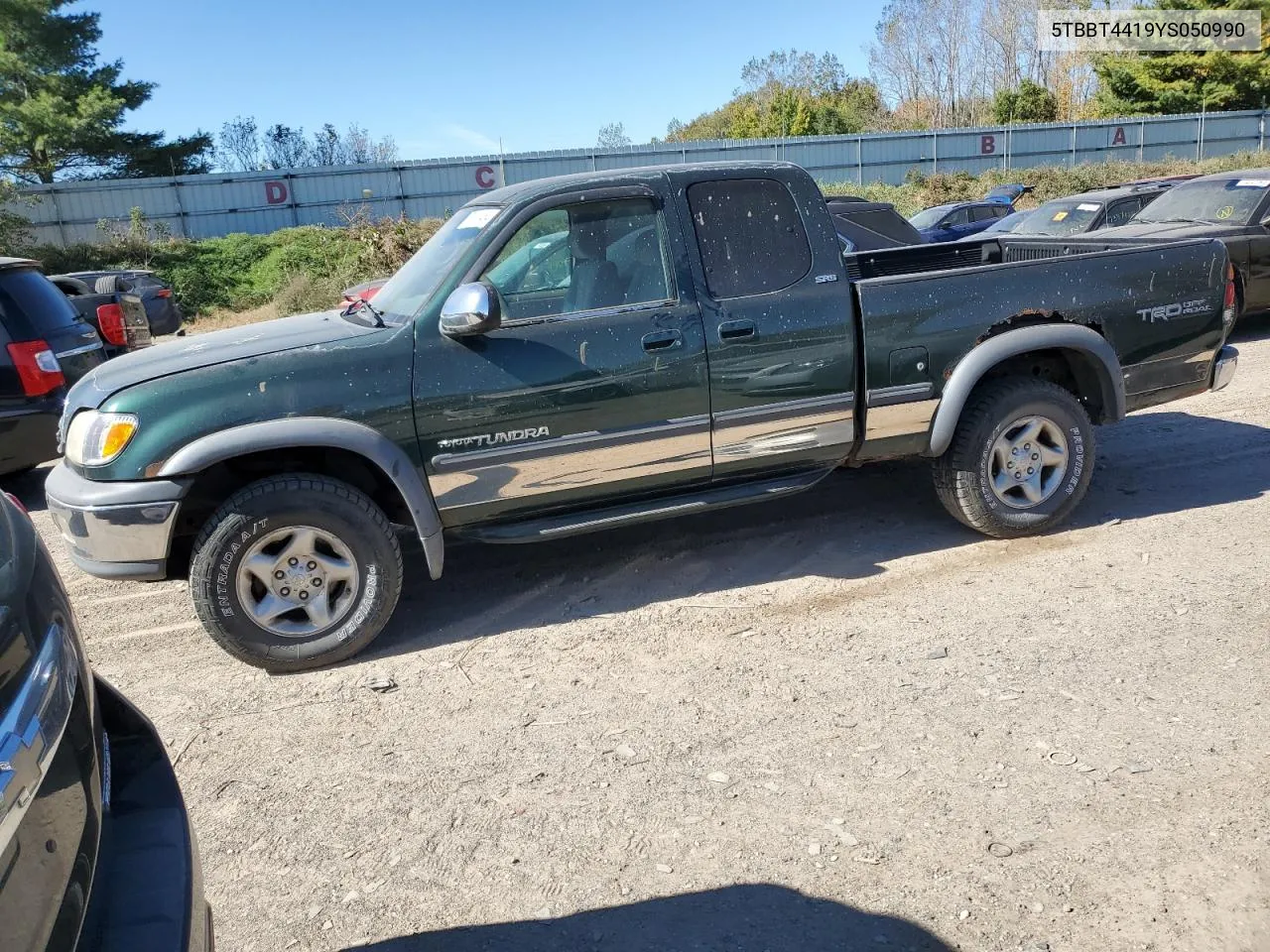 2000 Toyota Tundra Access Cab VIN: 5TBBT4419YS050990 Lot: 73011454