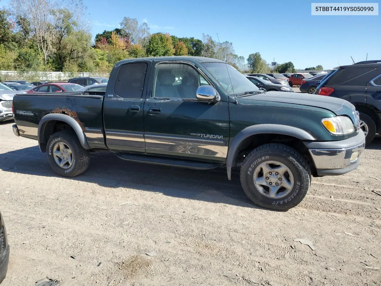 2000 Toyota Tundra Access Cab VIN: 5TBBT4419YS050990 Lot: 73011454