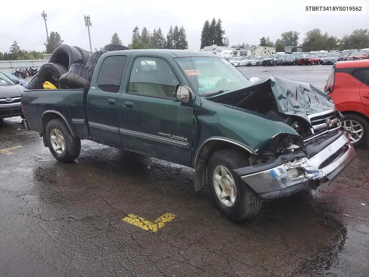 2000 Toyota Tundra Access Cab VIN: 5TBRT3418YS019562 Lot: 73232564