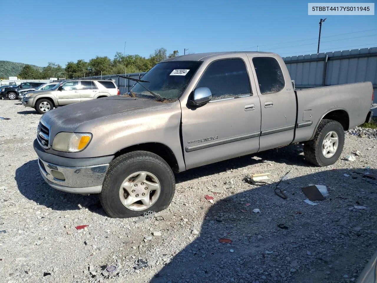 2000 Toyota Tundra Access Cab VIN: 5TBBT4417YS011945 Lot: 73528894