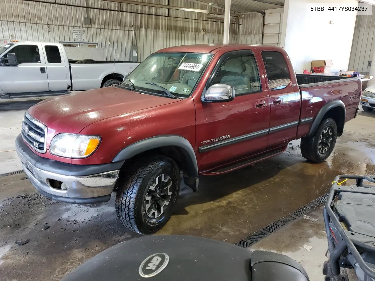 2000 Toyota Tundra Access Cab VIN: 5TBBT4417YS034237 Lot: 74449984