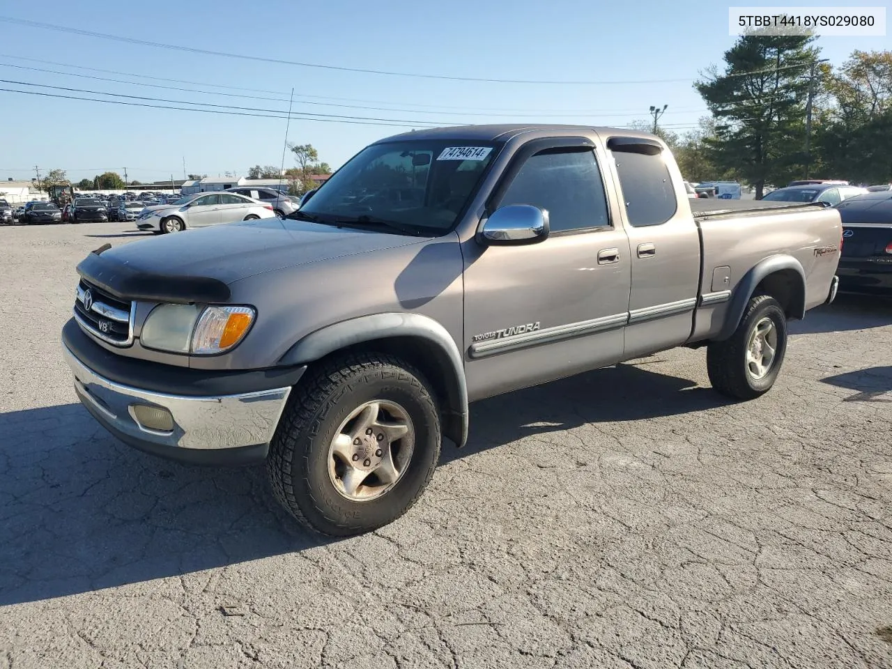 2000 Toyota Tundra Access Cab VIN: 5TBBT4418YS029080 Lot: 74794614