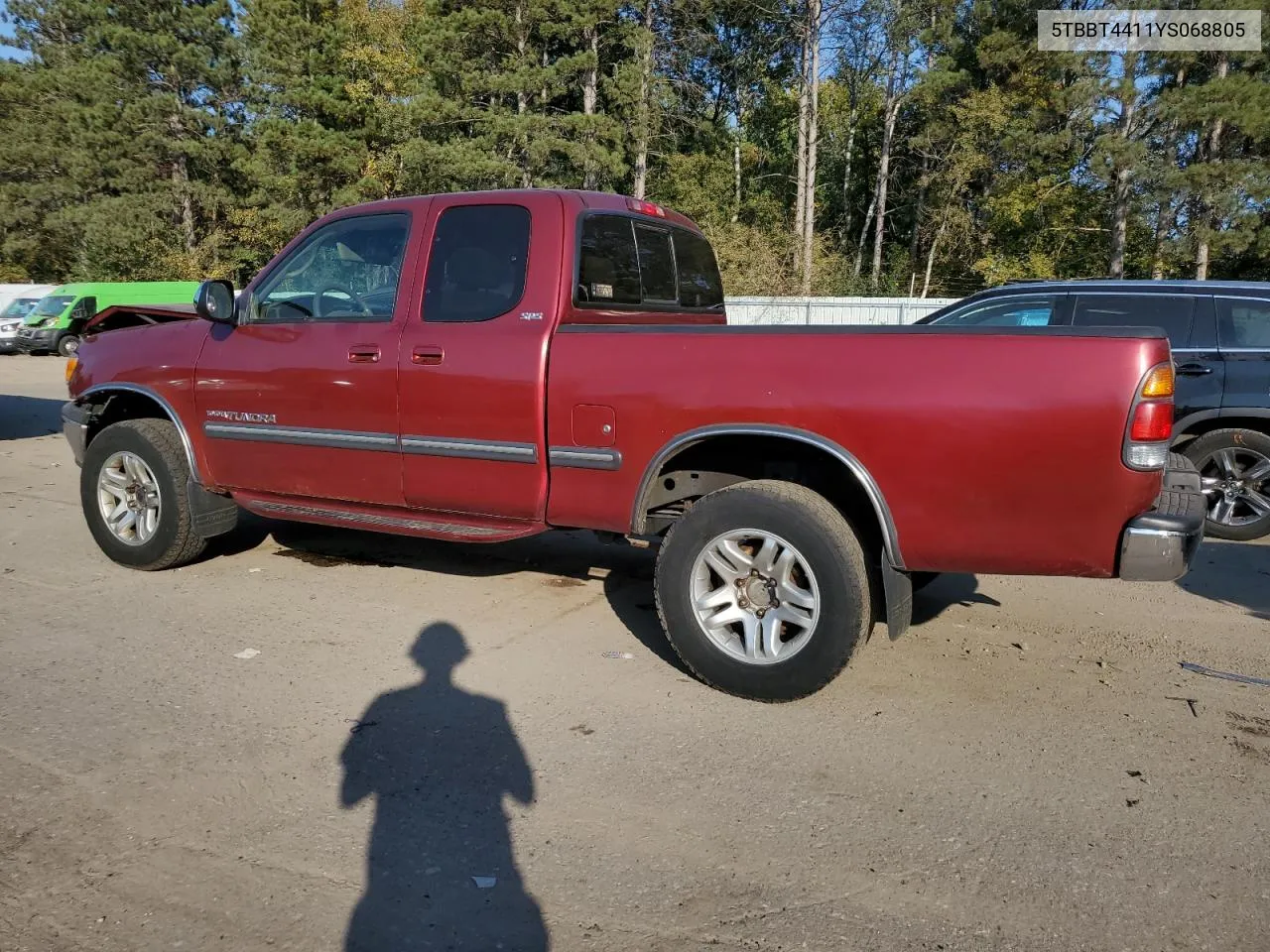 2000 Toyota Tundra Access Cab VIN: 5TBBT4411YS068805 Lot: 75443874