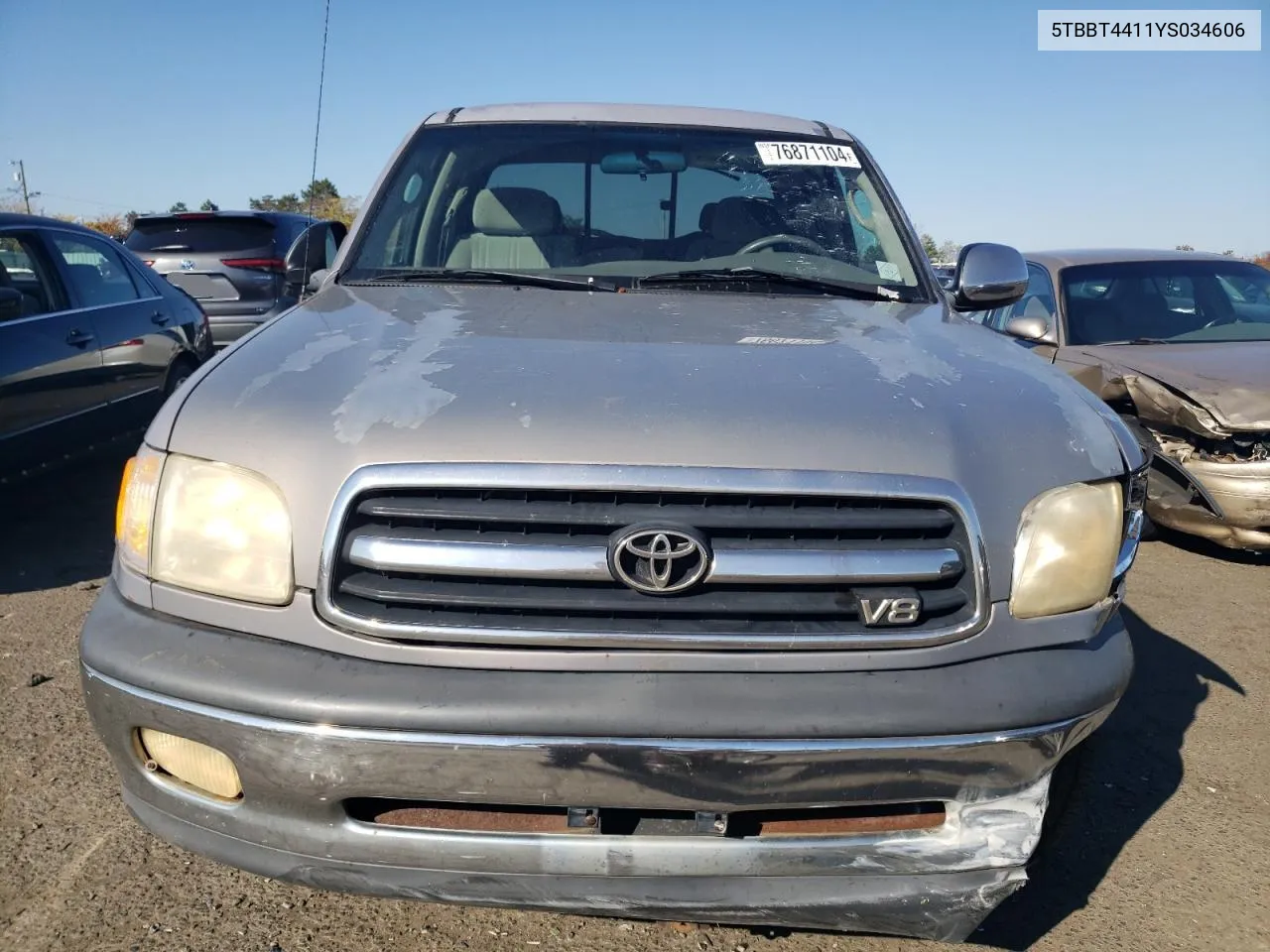 2000 Toyota Tundra Access Cab VIN: 5TBBT4411YS034606 Lot: 76871104