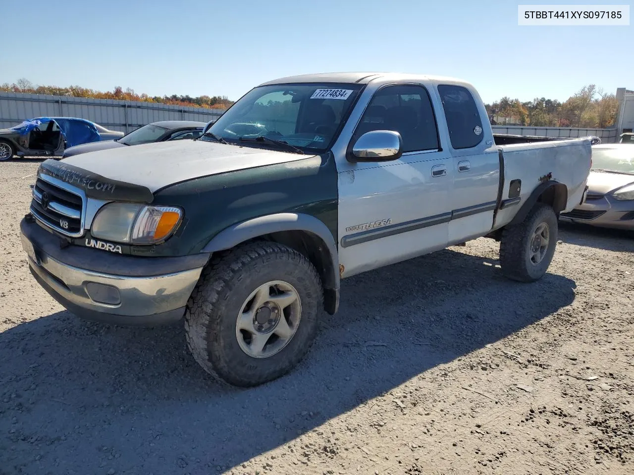 2000 Toyota Tundra Access Cab VIN: 5TBBT441XYS097185 Lot: 77274834