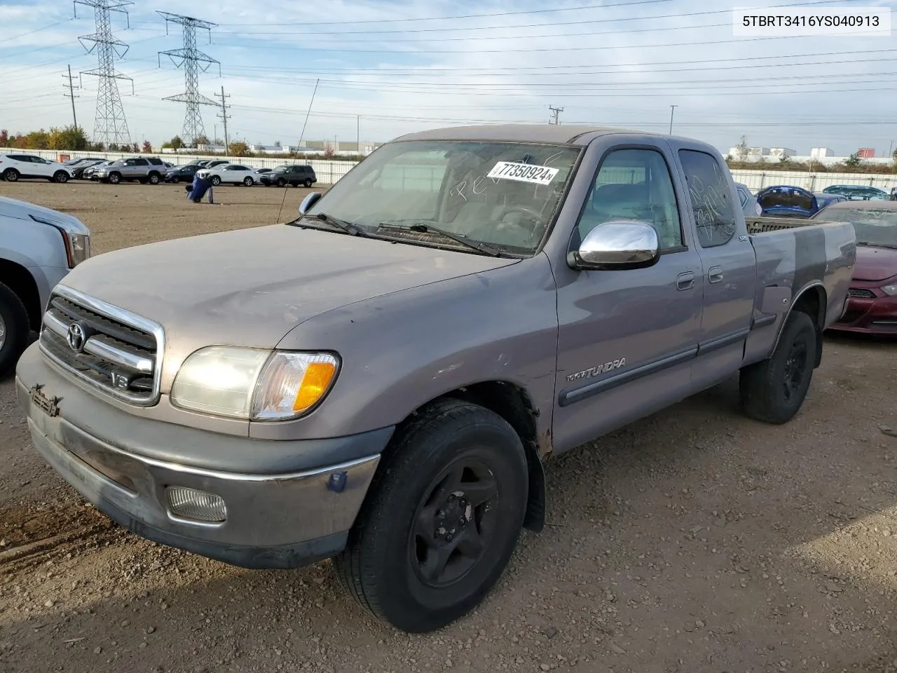 2000 Toyota Tundra Access Cab VIN: 5TBRT3416YS040913 Lot: 77350924