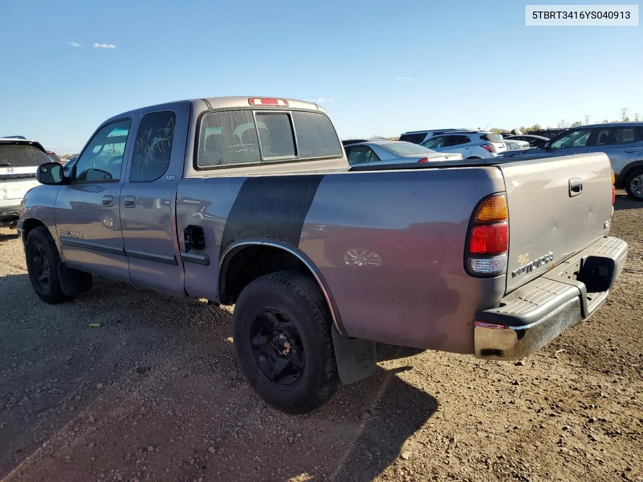 2000 Toyota Tundra Access Cab VIN: 5TBRT3416YS040913 Lot: 77350924