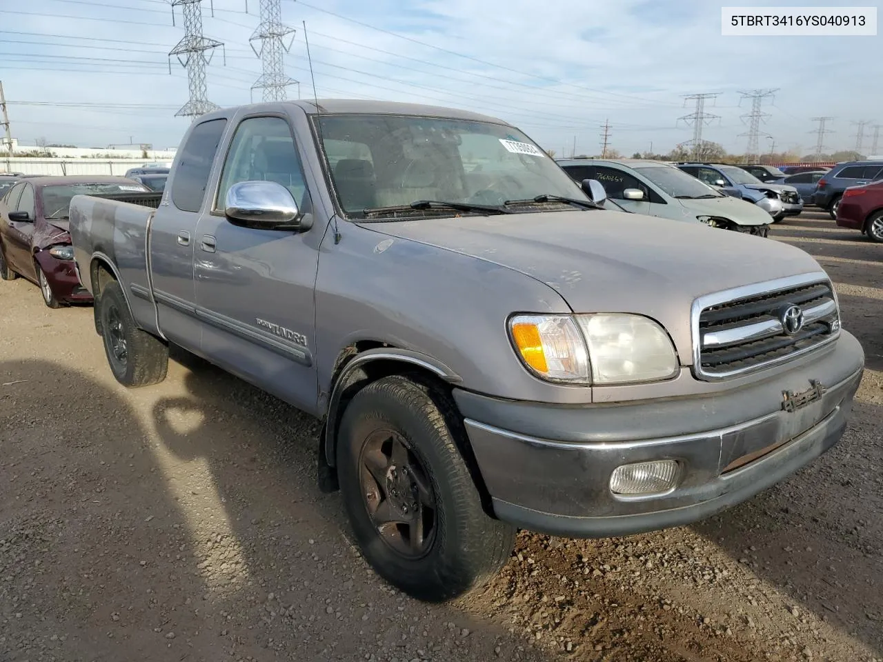 2000 Toyota Tundra Access Cab VIN: 5TBRT3416YS040913 Lot: 77350924