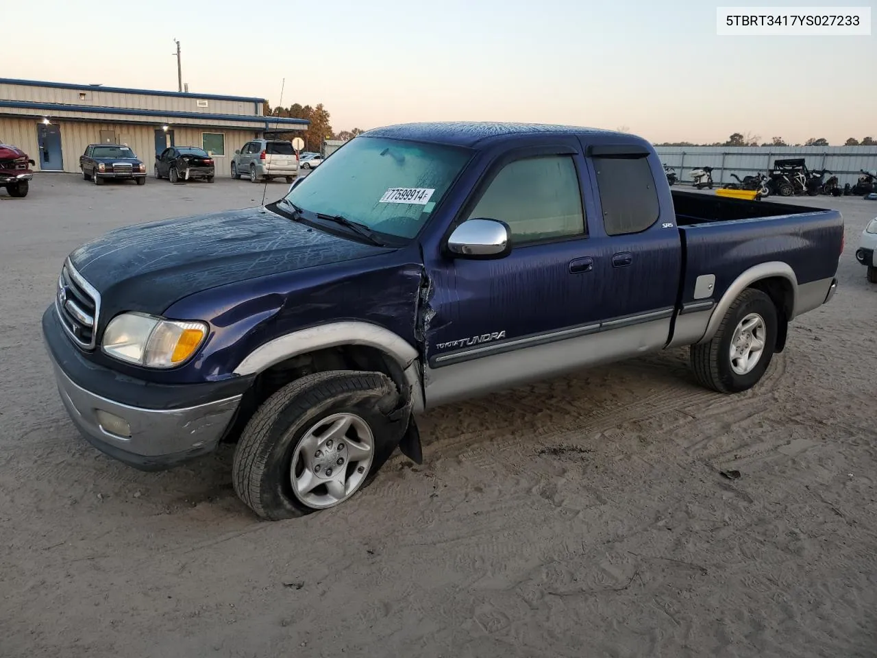 2000 Toyota Tundra Access Cab VIN: 5TBRT3417YS027233 Lot: 77599914