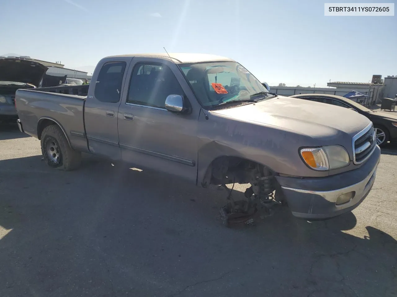 2000 Toyota Tundra Access Cab VIN: 5TBRT3411YS072605 Lot: 77842804