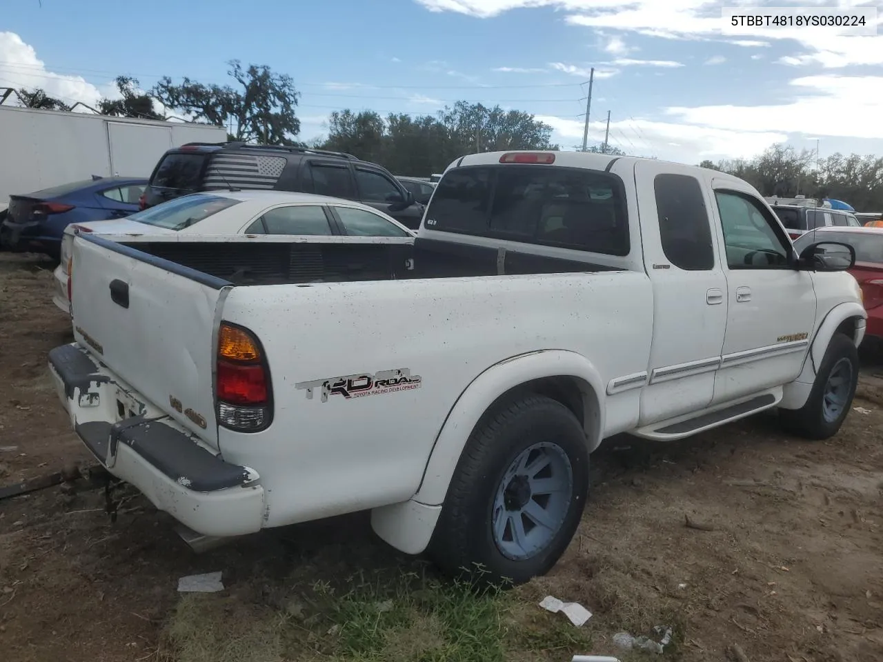 2000 Toyota Tundra Access Cab Limited VIN: 5TBBT4818YS030224 Lot: 78678024