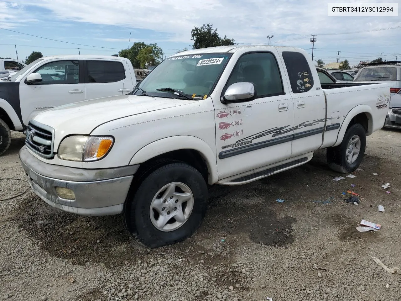 2000 Toyota Tundra Access Cab VIN: 5TBRT3412YS012994 Lot: 80228524