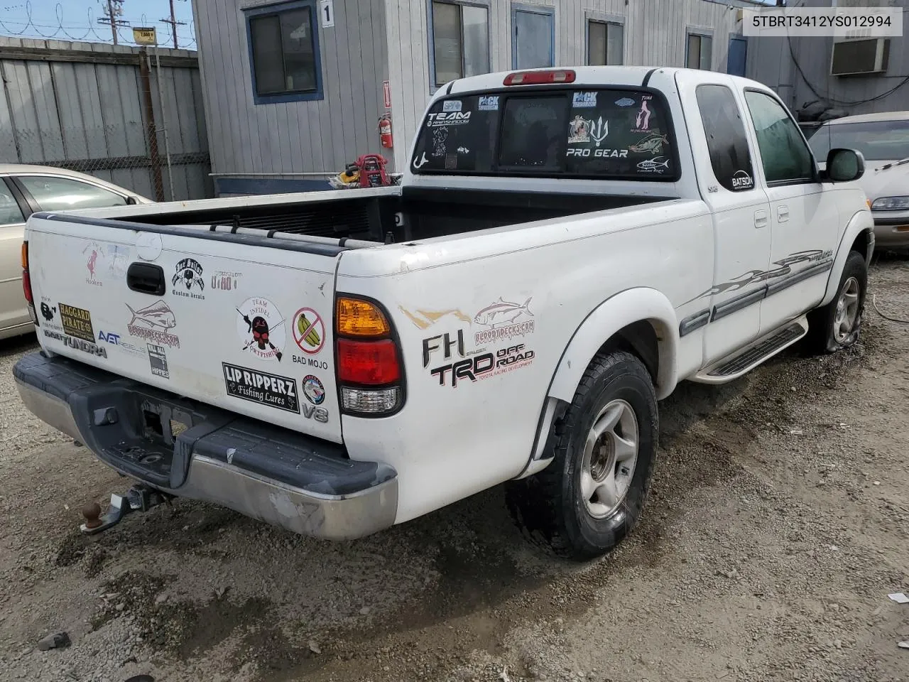 2000 Toyota Tundra Access Cab VIN: 5TBRT3412YS012994 Lot: 80228524