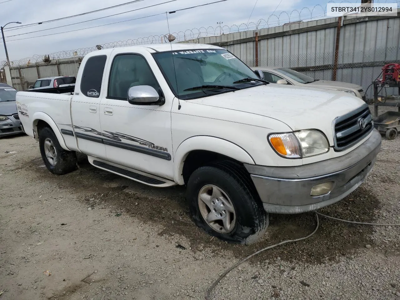 2000 Toyota Tundra Access Cab VIN: 5TBRT3412YS012994 Lot: 80228524