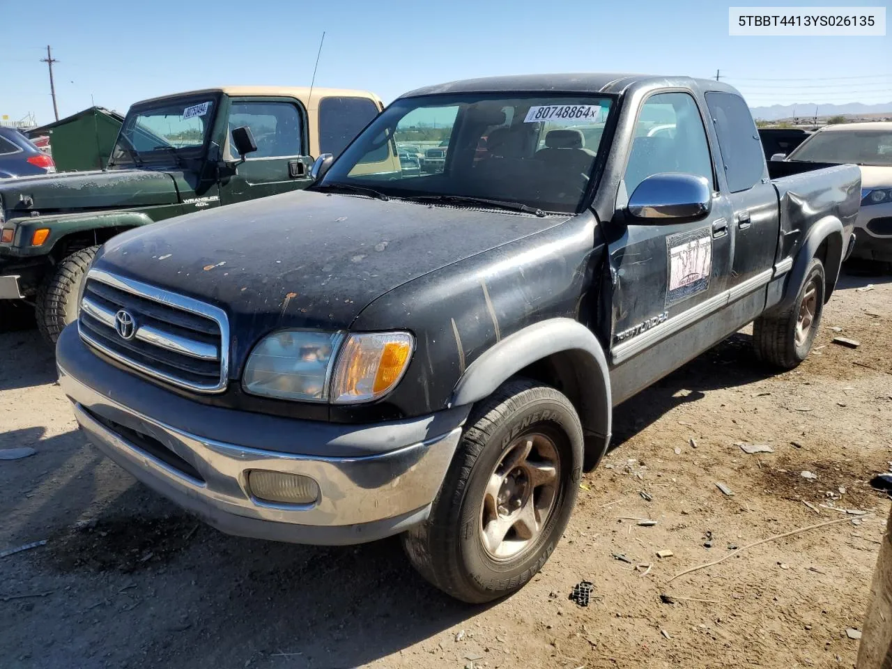 2000 Toyota Tundra Access Cab VIN: 5TBBT4413YS026135 Lot: 80748864