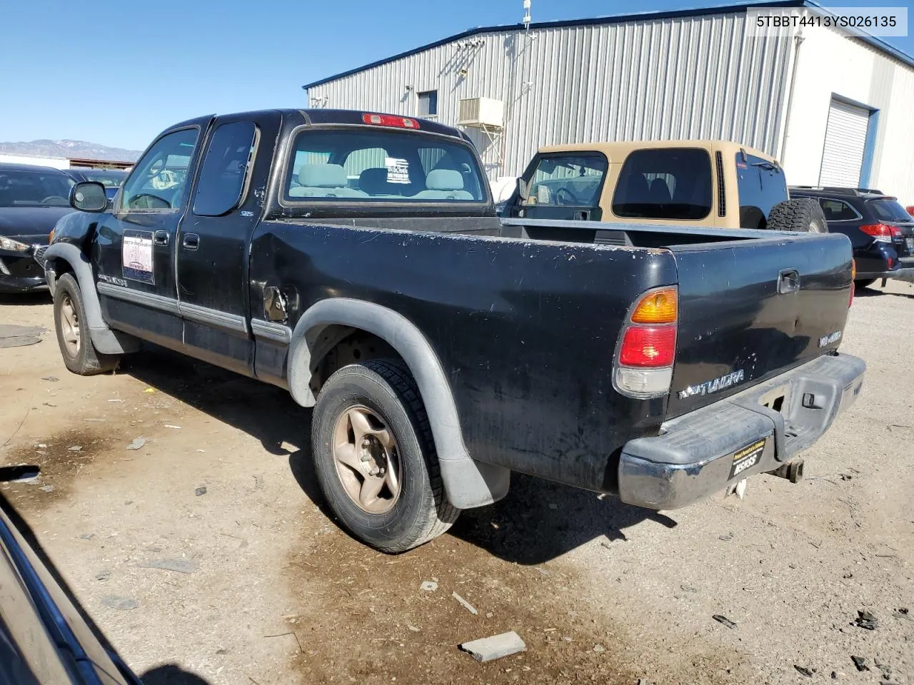 2000 Toyota Tundra Access Cab VIN: 5TBBT4413YS026135 Lot: 80748864