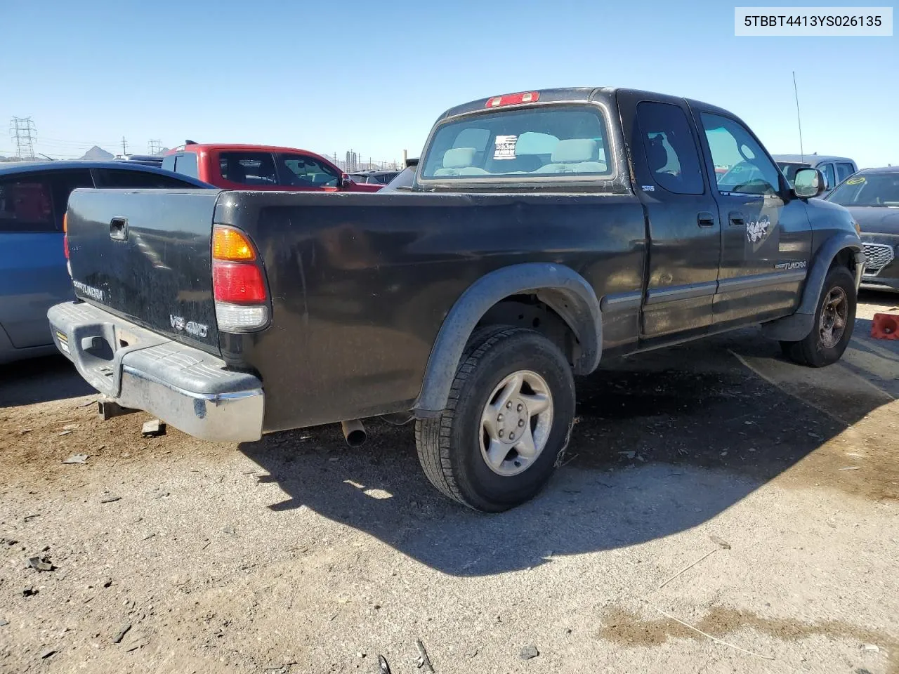 2000 Toyota Tundra Access Cab VIN: 5TBBT4413YS026135 Lot: 80748864