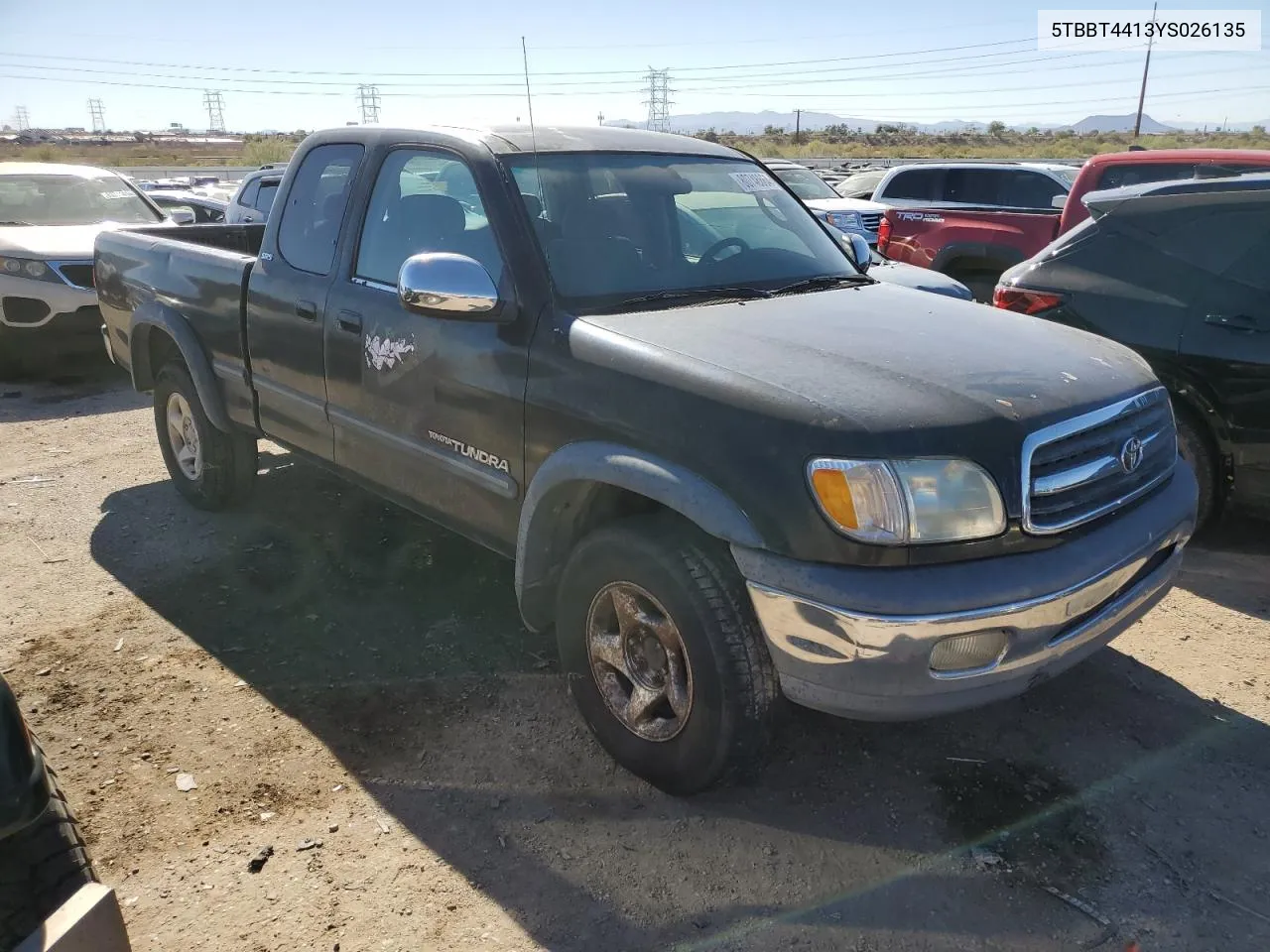 2000 Toyota Tundra Access Cab VIN: 5TBBT4413YS026135 Lot: 80748864