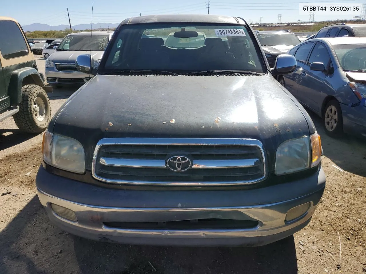 2000 Toyota Tundra Access Cab VIN: 5TBBT4413YS026135 Lot: 80748864