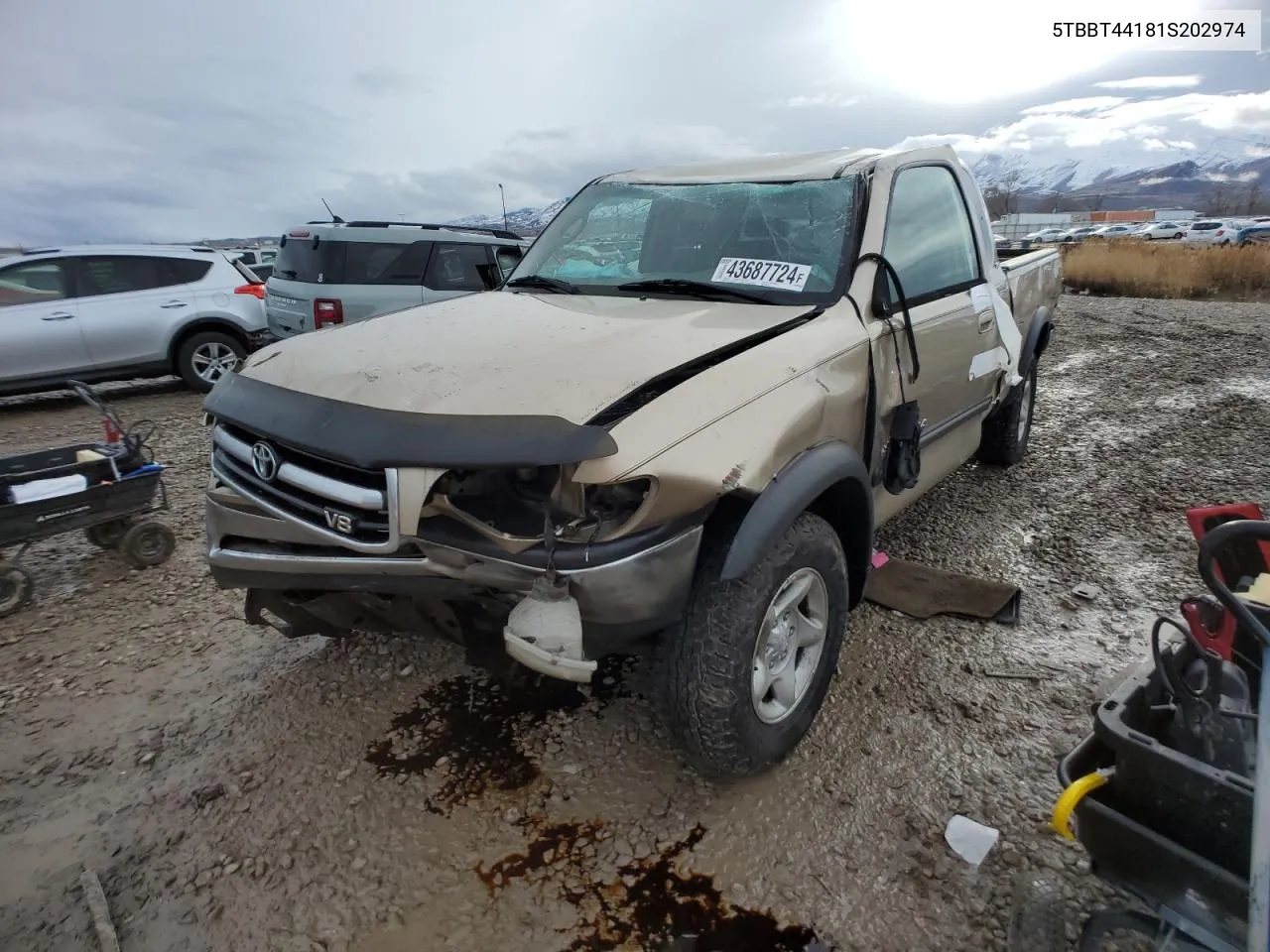 2001 Toyota Tundra Access Cab VIN: 5TBBT44181S202974 Lot: 43687724