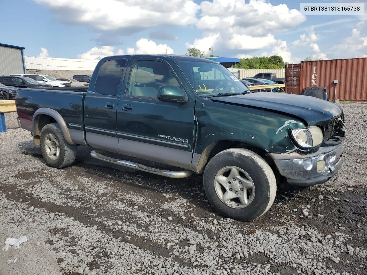 2001 Toyota Tundra Access Cab Limited VIN: 5TBRT38131S165738 Lot: 59580493