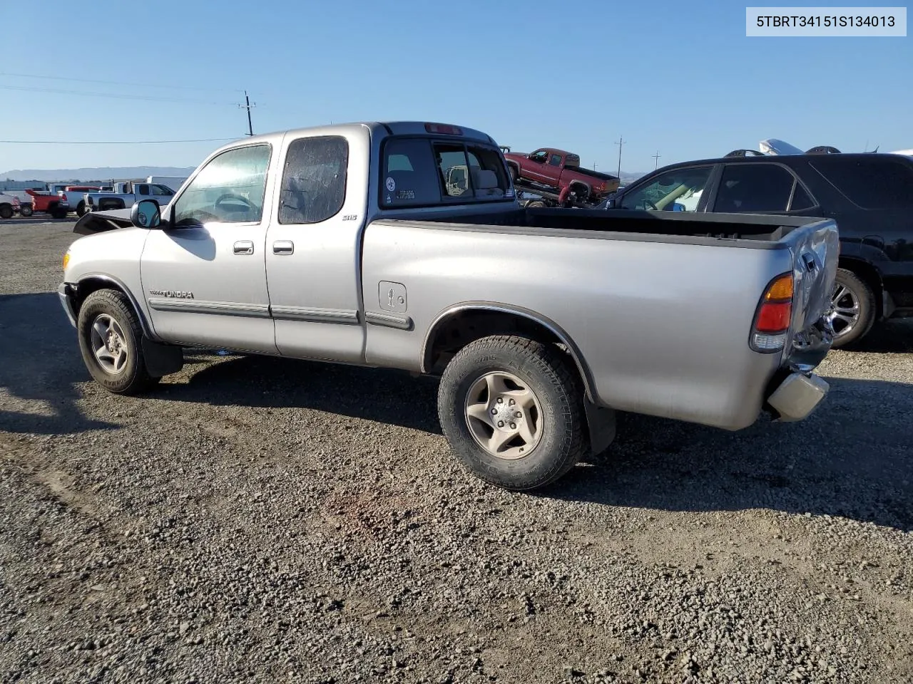 2001 Toyota Tundra Access Cab VIN: 5TBRT34151S134013 Lot: 75220104