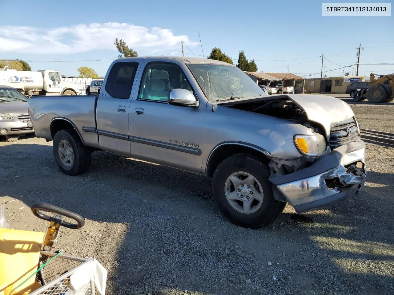 2001 Toyota Tundra Access Cab VIN: 5TBRT34151S134013 Lot: 75220104