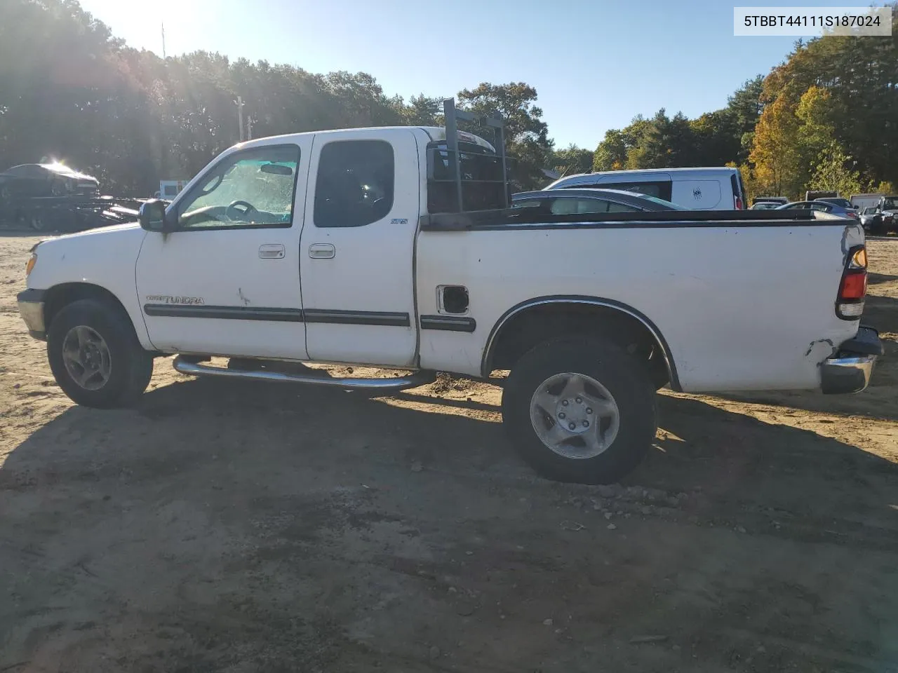 2001 Toyota Tundra Access Cab VIN: 5TBBT44111S187024 Lot: 75744594