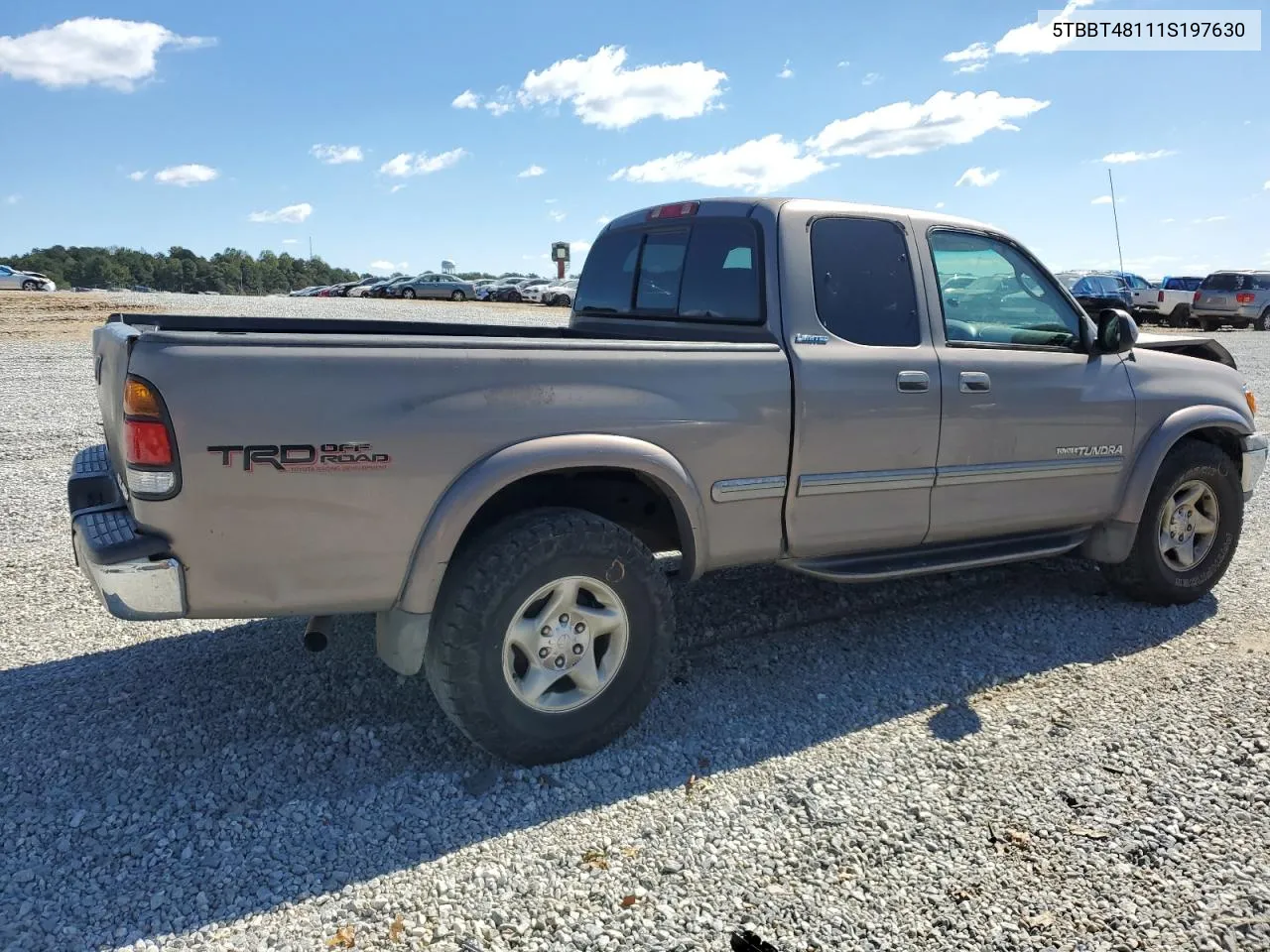 2001 Toyota Tundra Access Cab Limited VIN: 5TBBT48111S197630 Lot: 76463014