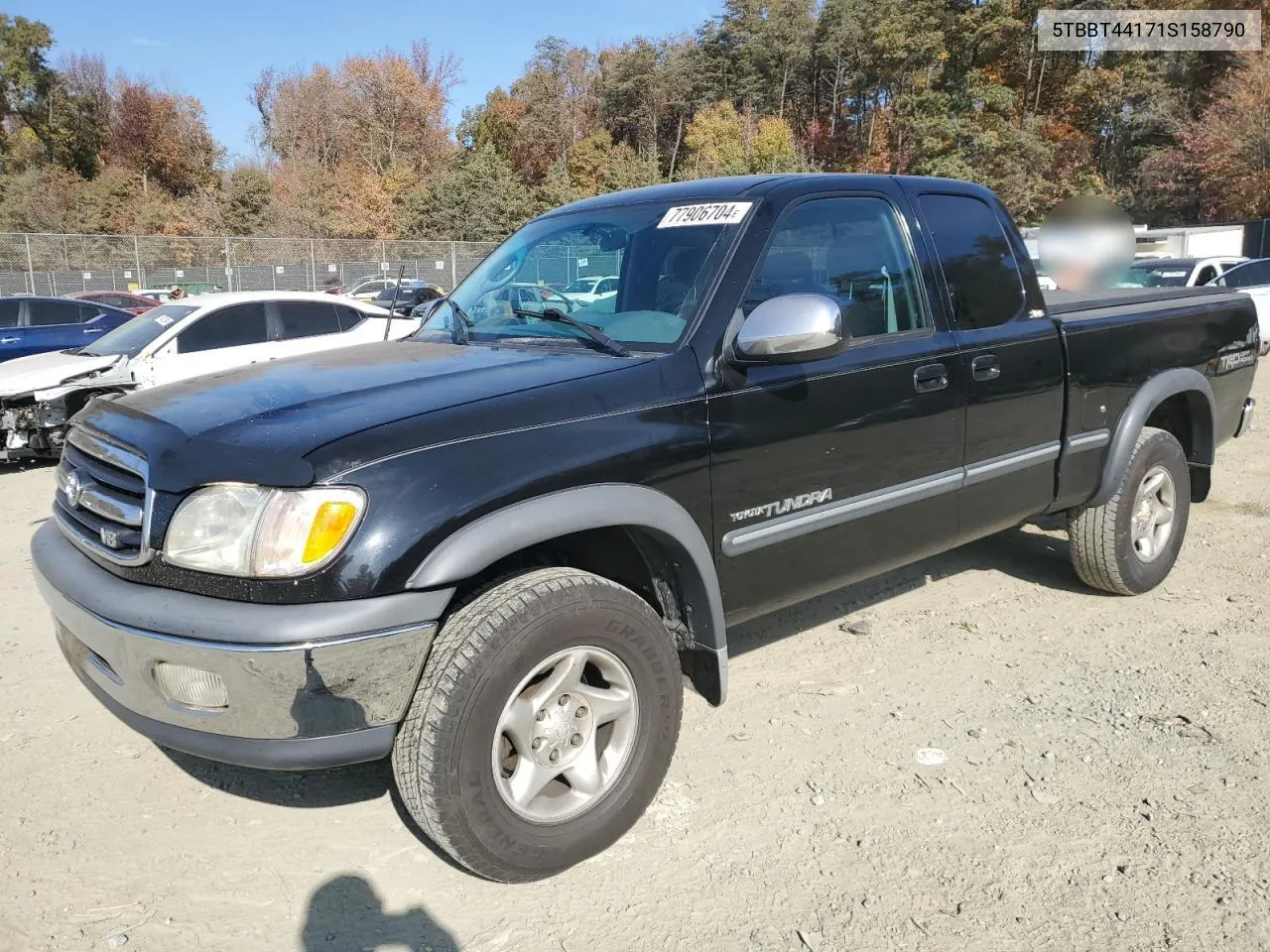 2001 Toyota Tundra Access Cab VIN: 5TBBT44171S158790 Lot: 77906704