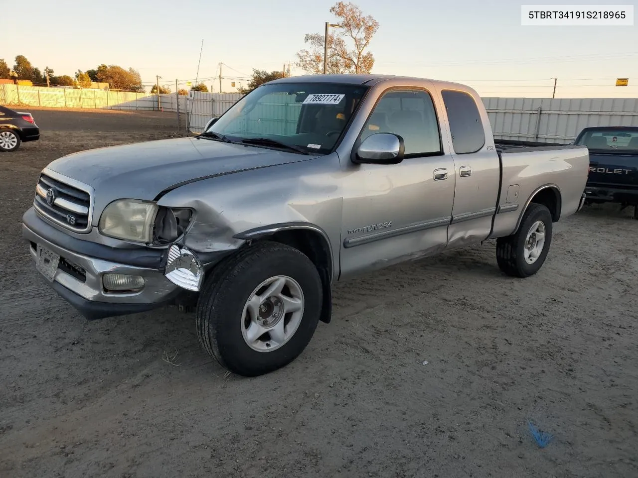 2001 Toyota Tundra Access Cab VIN: 5TBRT34191S218965 Lot: 78927774