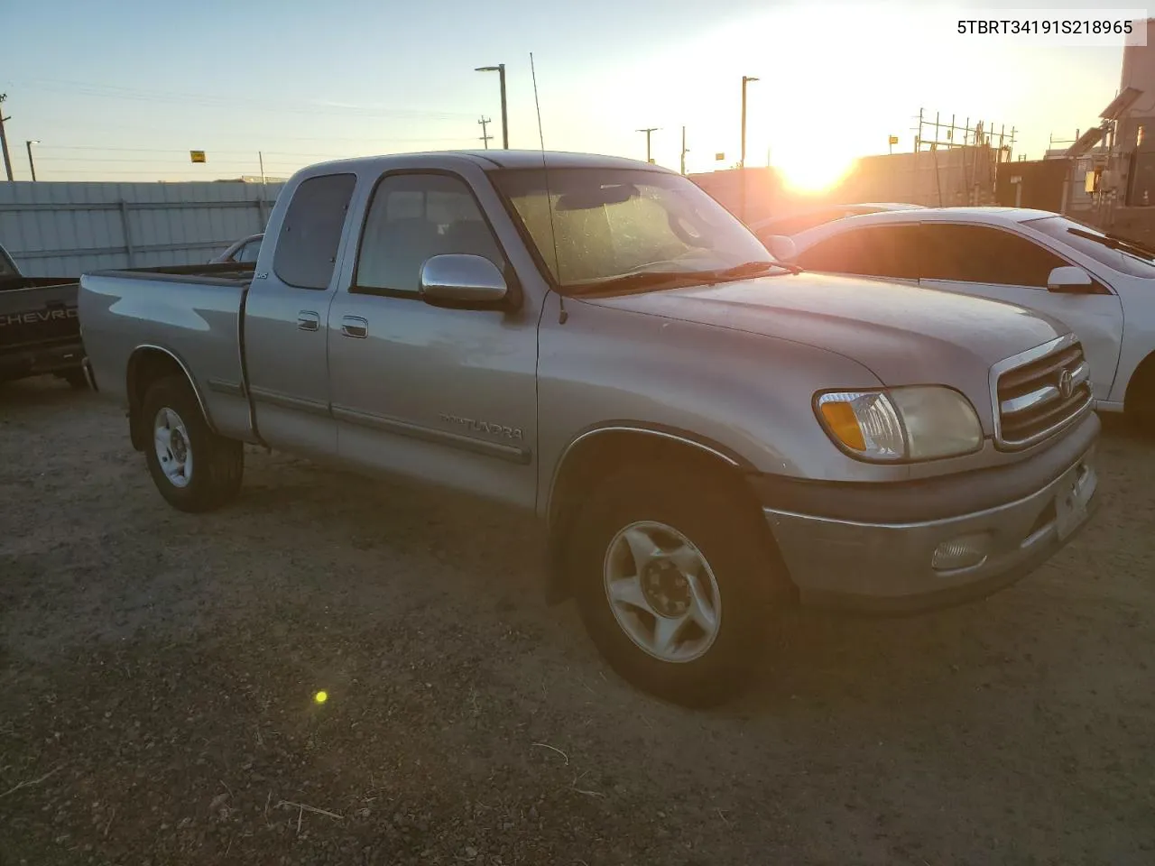 2001 Toyota Tundra Access Cab VIN: 5TBRT34191S218965 Lot: 78927774