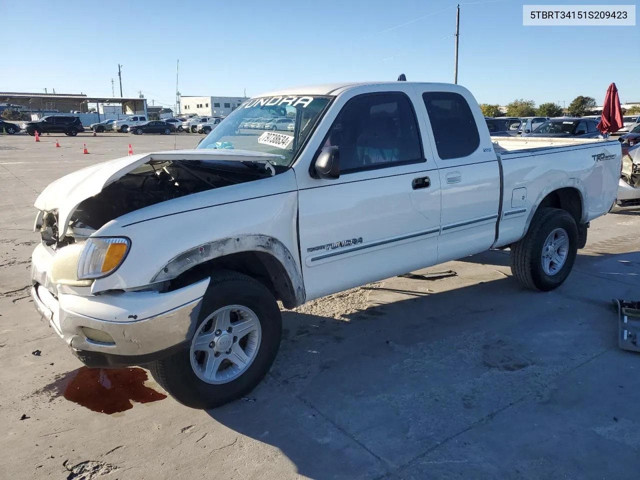 2001 Toyota Tundra Access Cab VIN: 5TBRT34151S209423 Lot: 79738634