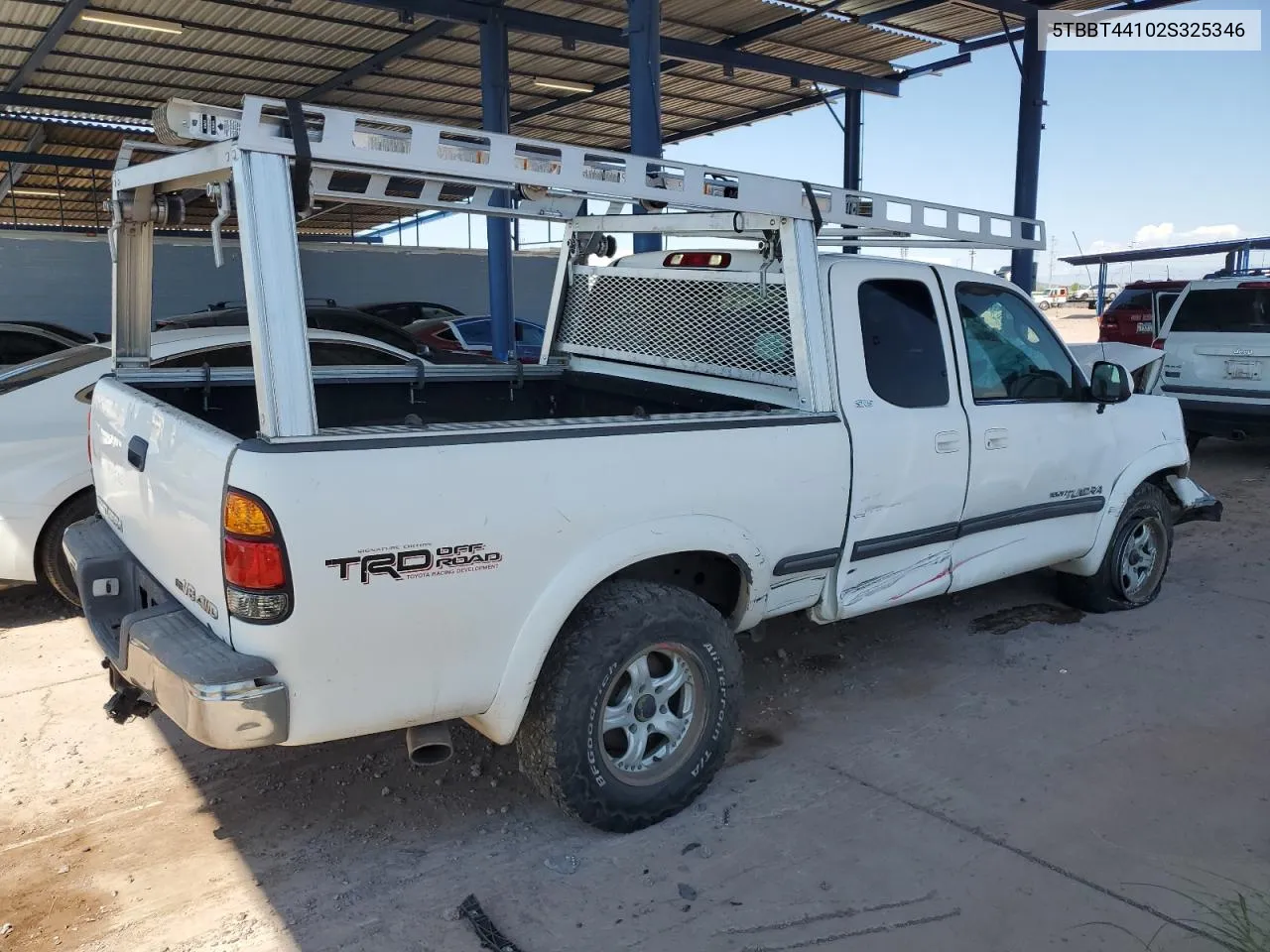 2002 Toyota Tundra Access Cab VIN: 5TBBT44102S325346 Lot: 68948134