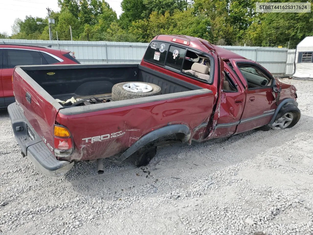 2002 Toyota Tundra Access Cab VIN: 5TBBT44162S317624 Lot: 68995394