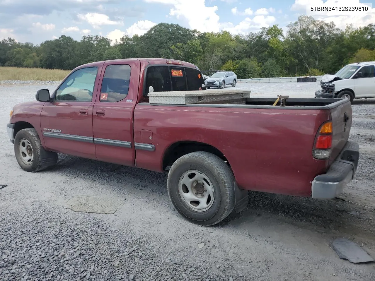 2002 Toyota Tundra Access Cab Sr5 VIN: 5TBRN34132S239810 Lot: 70611914