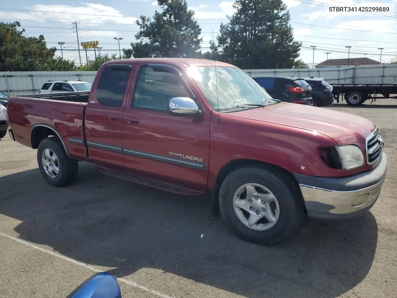 2002 Toyota Tundra Access Cab VIN: 5TBRT34142S299889 Lot: 71885664