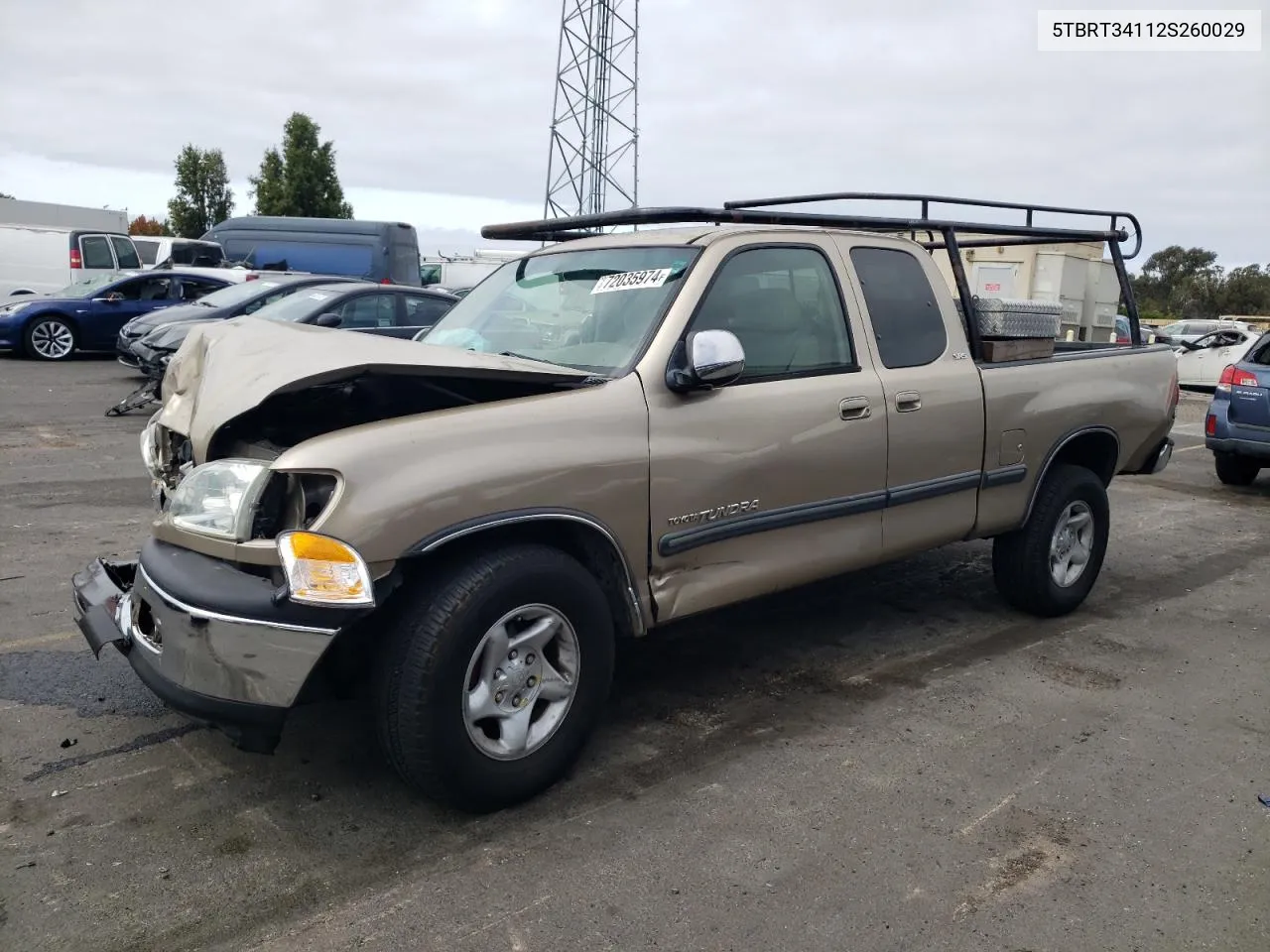 2002 Toyota Tundra Access Cab VIN: 5TBRT34112S260029 Lot: 72035974