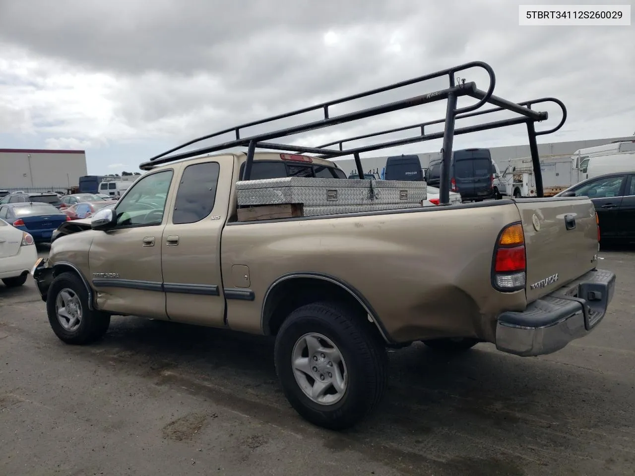 2002 Toyota Tundra Access Cab VIN: 5TBRT34112S260029 Lot: 72035974