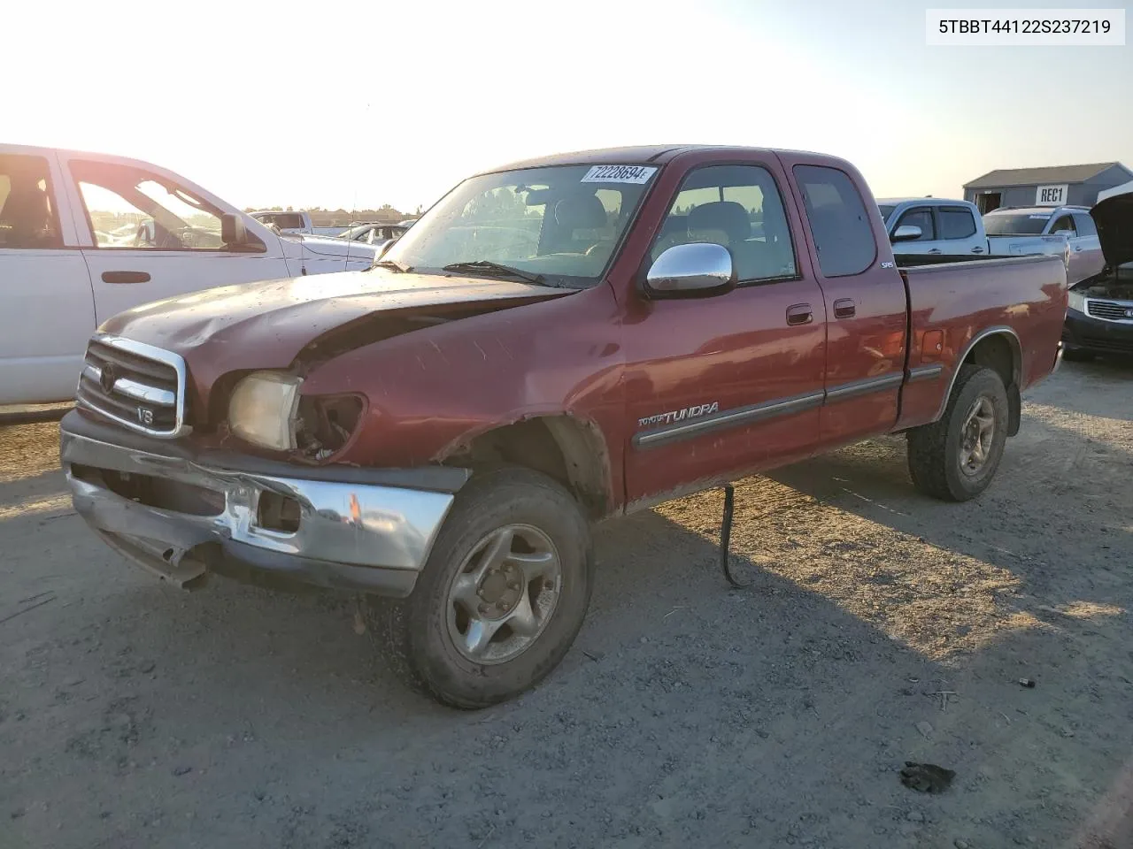 2002 Toyota Tundra Access Cab VIN: 5TBBT44122S237219 Lot: 72228694