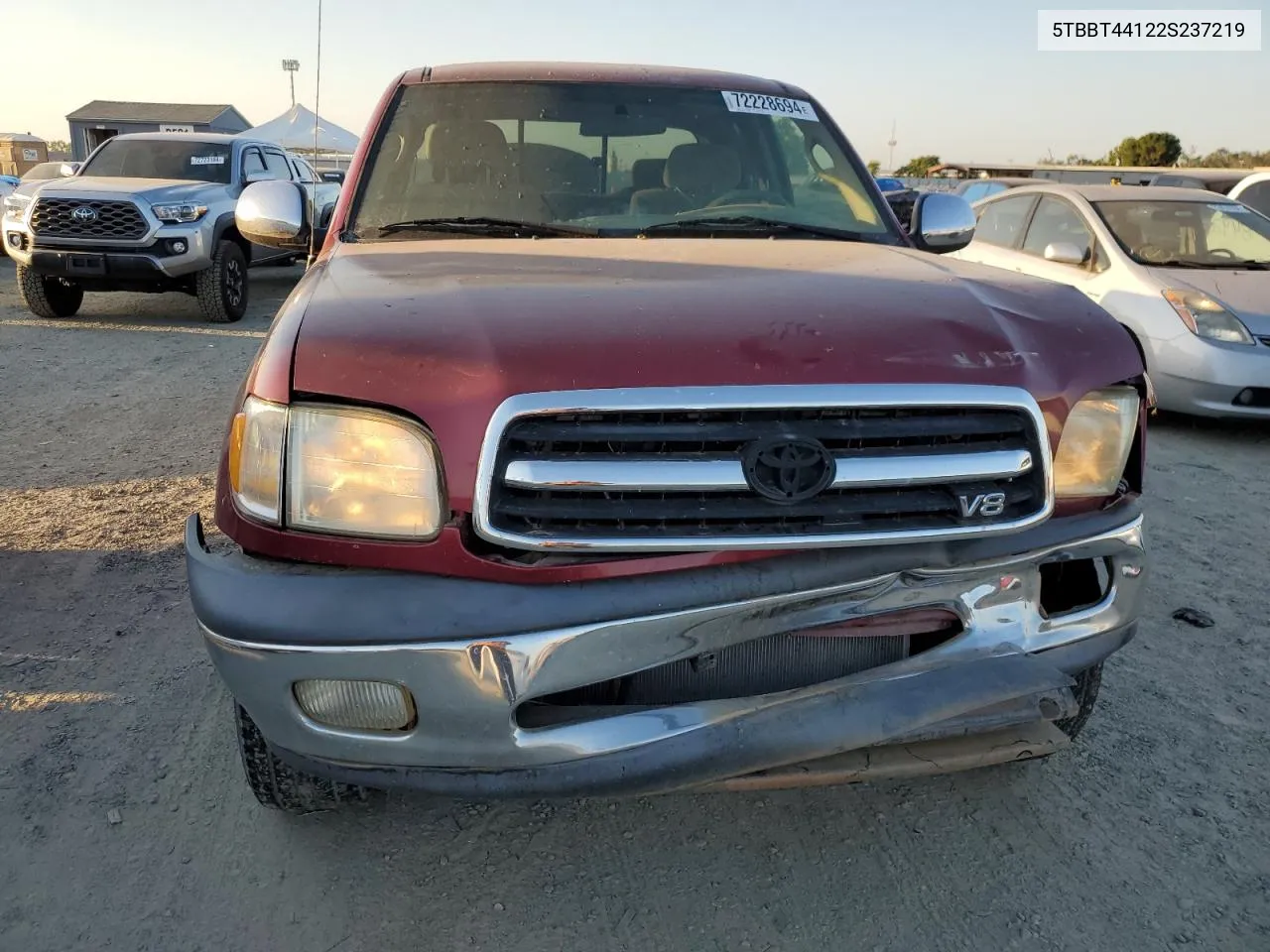 2002 Toyota Tundra Access Cab VIN: 5TBBT44122S237219 Lot: 72228694